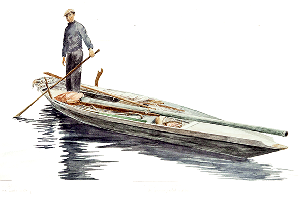 Luigi Divari venise dessins bateaux
