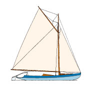 Dessin bac à voiles d'Arcachon