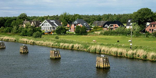 Vue des berges du canal de Kiel