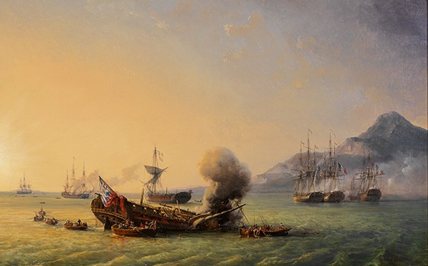 Tableau de la bataille de l'île Maurice d'août 1810