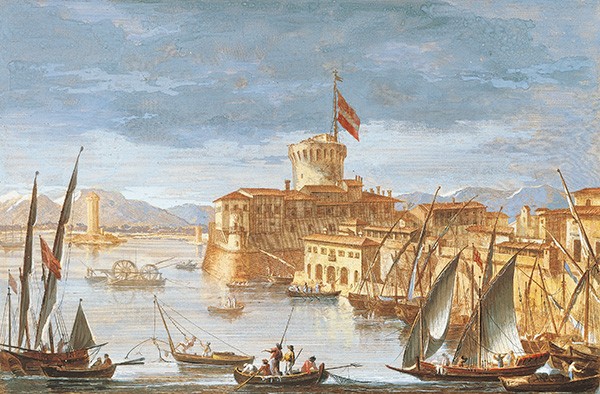 Peinture du port de Livourne au XVIème siècle