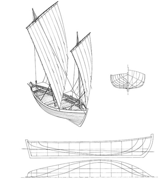 Plan Chaloupe de pêche vers 1840