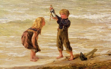 Peinture d'enfants sur la plage