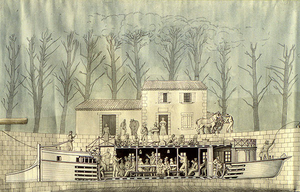 Robert Mornet, Barque de poste, canal du Midi