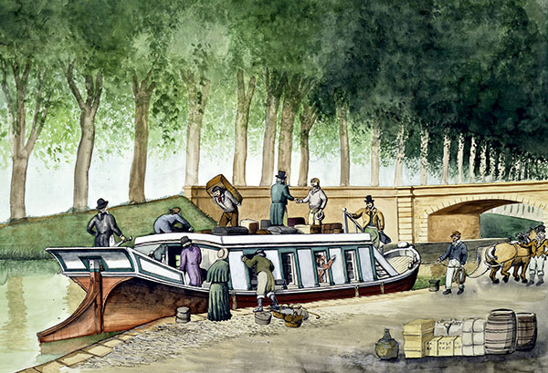 Robert Mornet, Barque de poste, canal du Midi