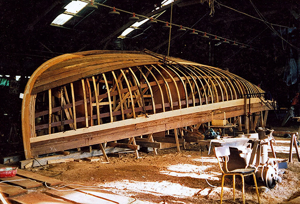 Charpente d'un bateau en construction