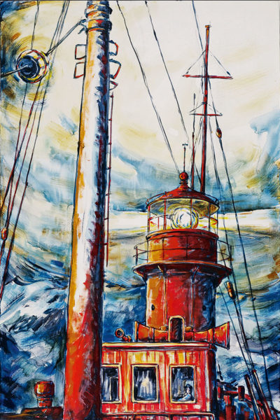 peinture d'un bateau phare