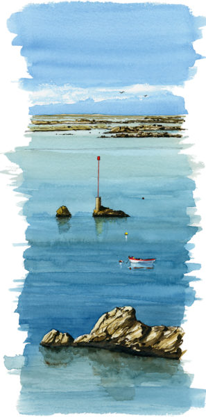 aquarelle mer Bretagne