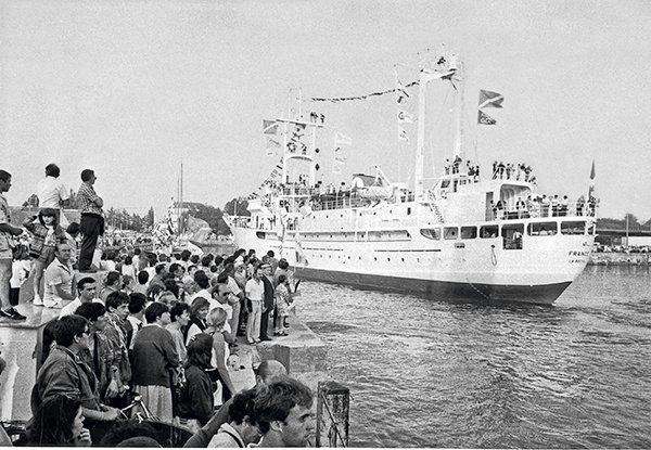 mise à l'eau d'un bateau