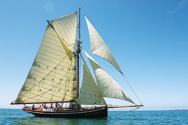 Bateau à voile en navigation