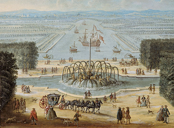 peinture bassin Versailles bateaux