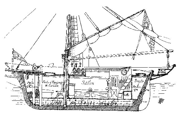 dessin vue intérieure d'un yacht