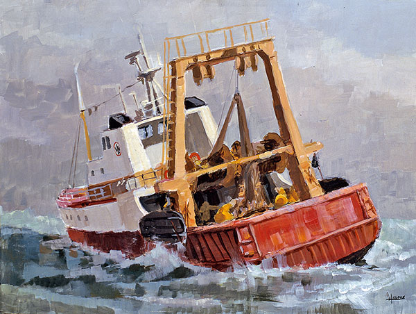 peinture d'un bateau de peche