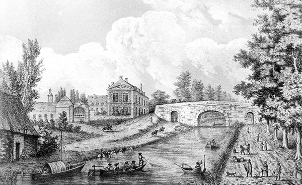 Gravure du canal de Picardie au XVIIe siècle