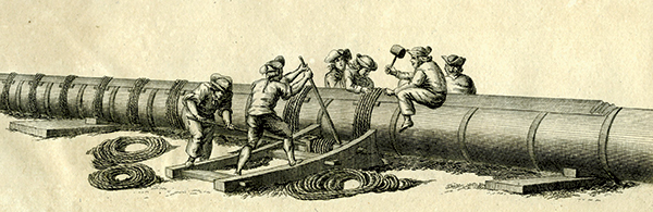 gravure du montage d'un gréément