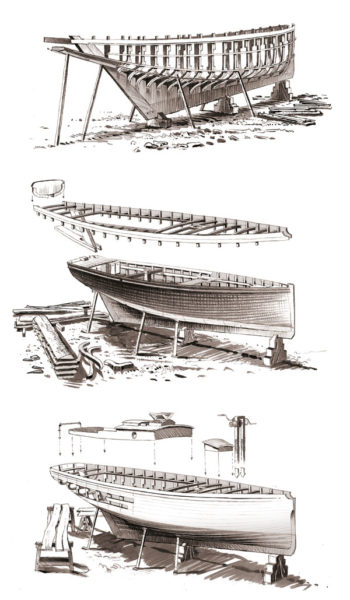 Ces dessins résument les transformations successives d’Arvor. 