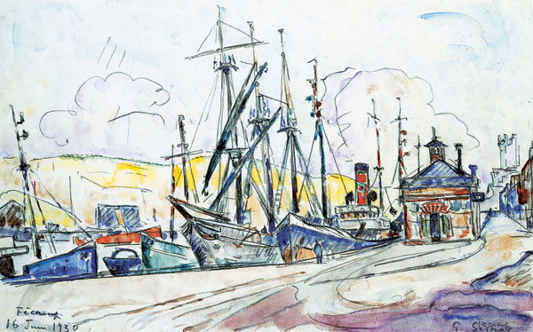 Le port à Fécamp, aquarelle réalisée en 1930 par Paul Signac (1863-1935).