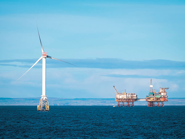 L’une des deux éoliennes du projet Beatrice dans le Moray Firth, au Nord de l’Écosse. 