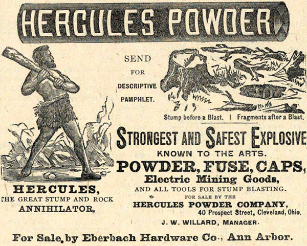 Réclame pour l’Hercules Powder Company