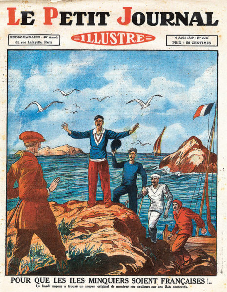 « Pour que les îles Minquiers soient françaises ! Un hardi nageur a trouvé un moyen original de montrer nos couleurs sur ces îlots contestés »