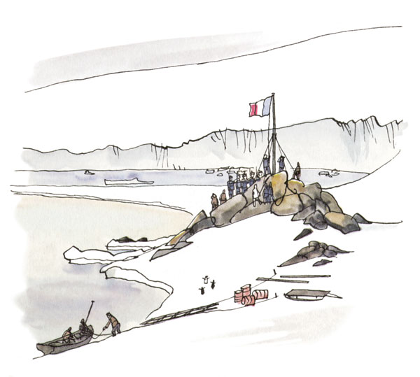 Cent dix ans après Dumont d’Urville, le 20 janvier 1950, des hommes mettent à nouveau le pied sur la Terre Adélie.
