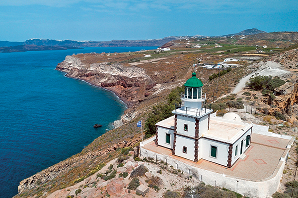 feu dAkrotiri, Michel Pacha, Santorin