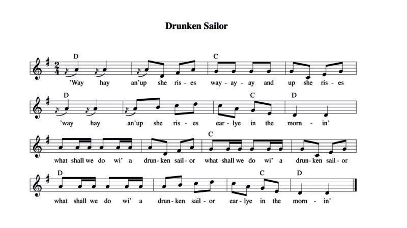 Chants à hisser – Drunken Sailor