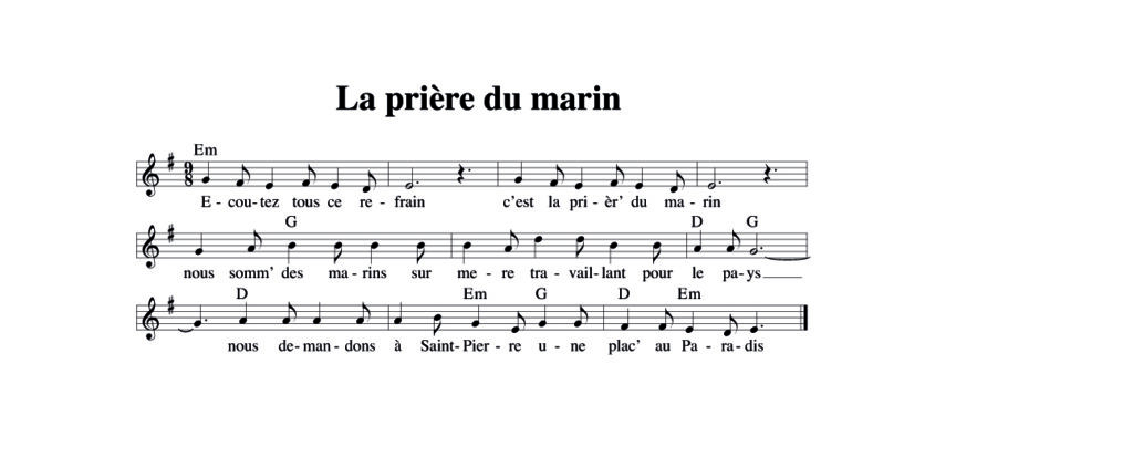 Complaintes marines – La prière du marin