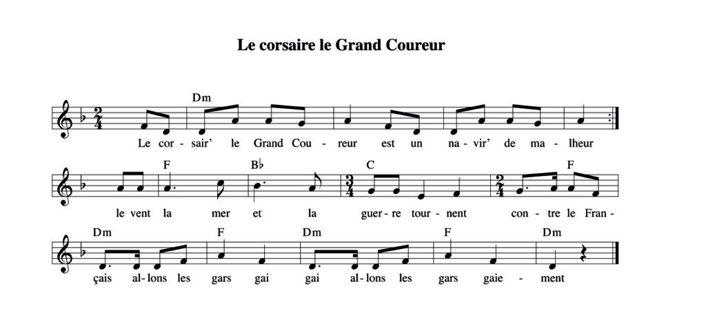 Chants à virer – Le corsaire le Grand Coureur