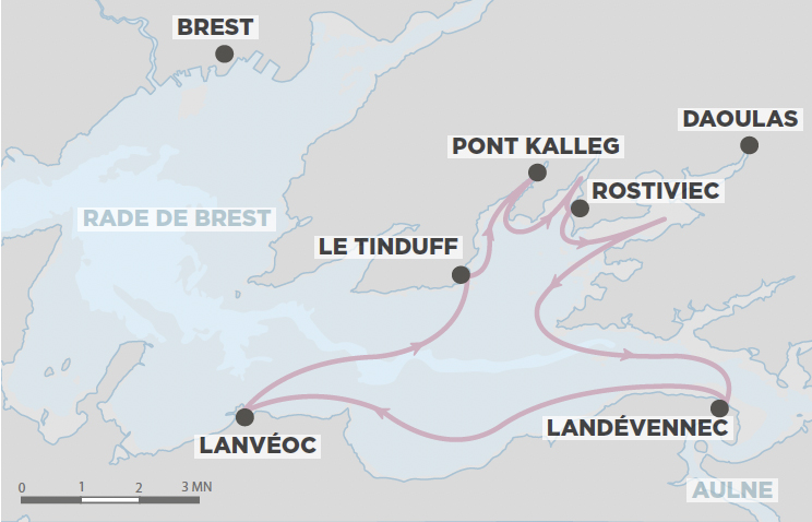 Carte de la rade de Brest