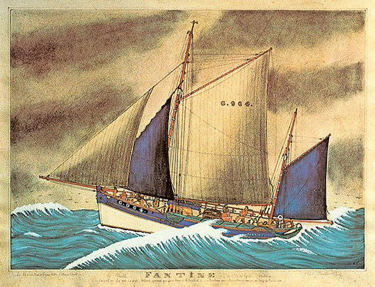 Tableau du dundée Fantine de l'île de Groix par Paul-Emile Pajot