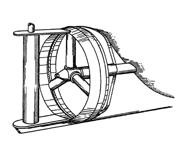 plan d'un Propulseur à trois rotors en tuyère, couplé à un safran à effet Magnus