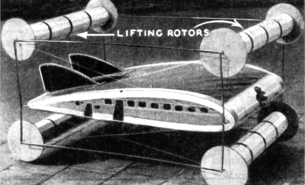 miniature d'un avion à aile cylindriques