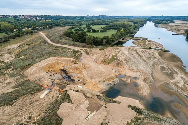 vue aérienne du site de l'ile coton.