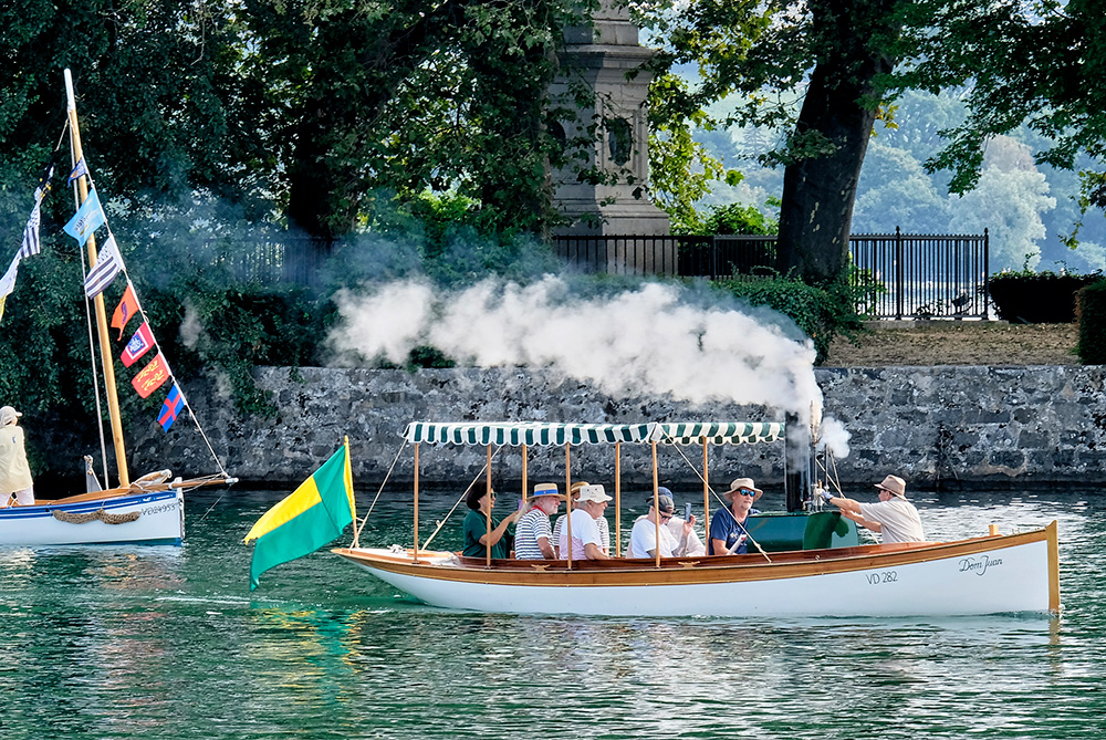 La chaloupe « Dom Juan », à la vapeur sur le Léman